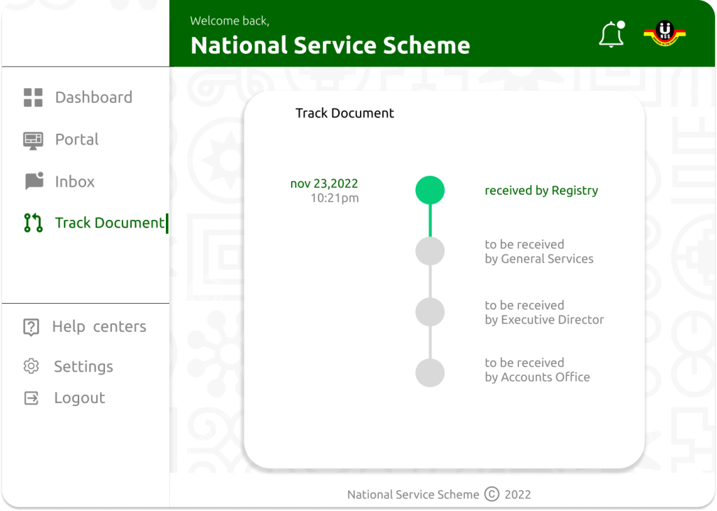 National Service Scheme (NSS) Ghana – Internal Staff & Document Management Portal screenshot 3