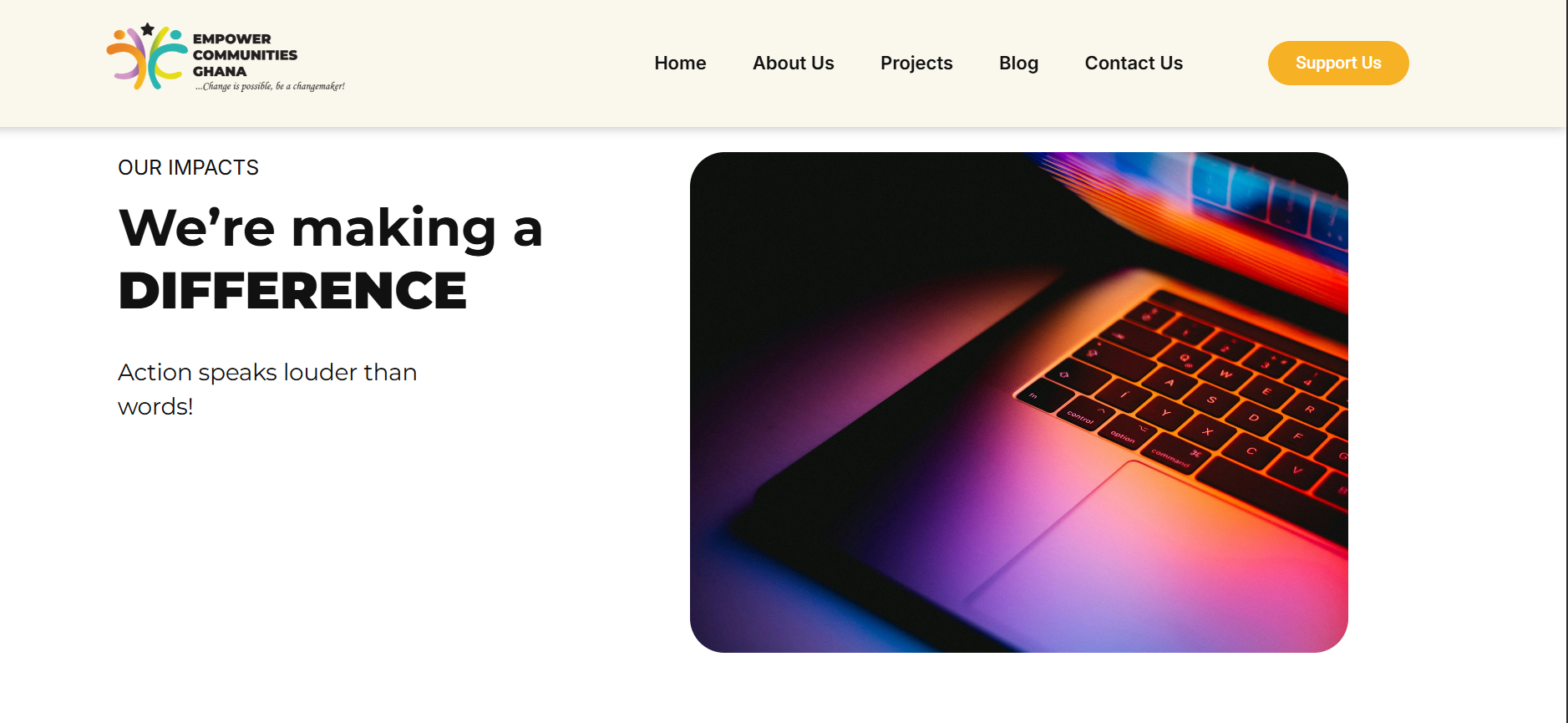 Empower Communities Ghana Website Development Project screenshot 4