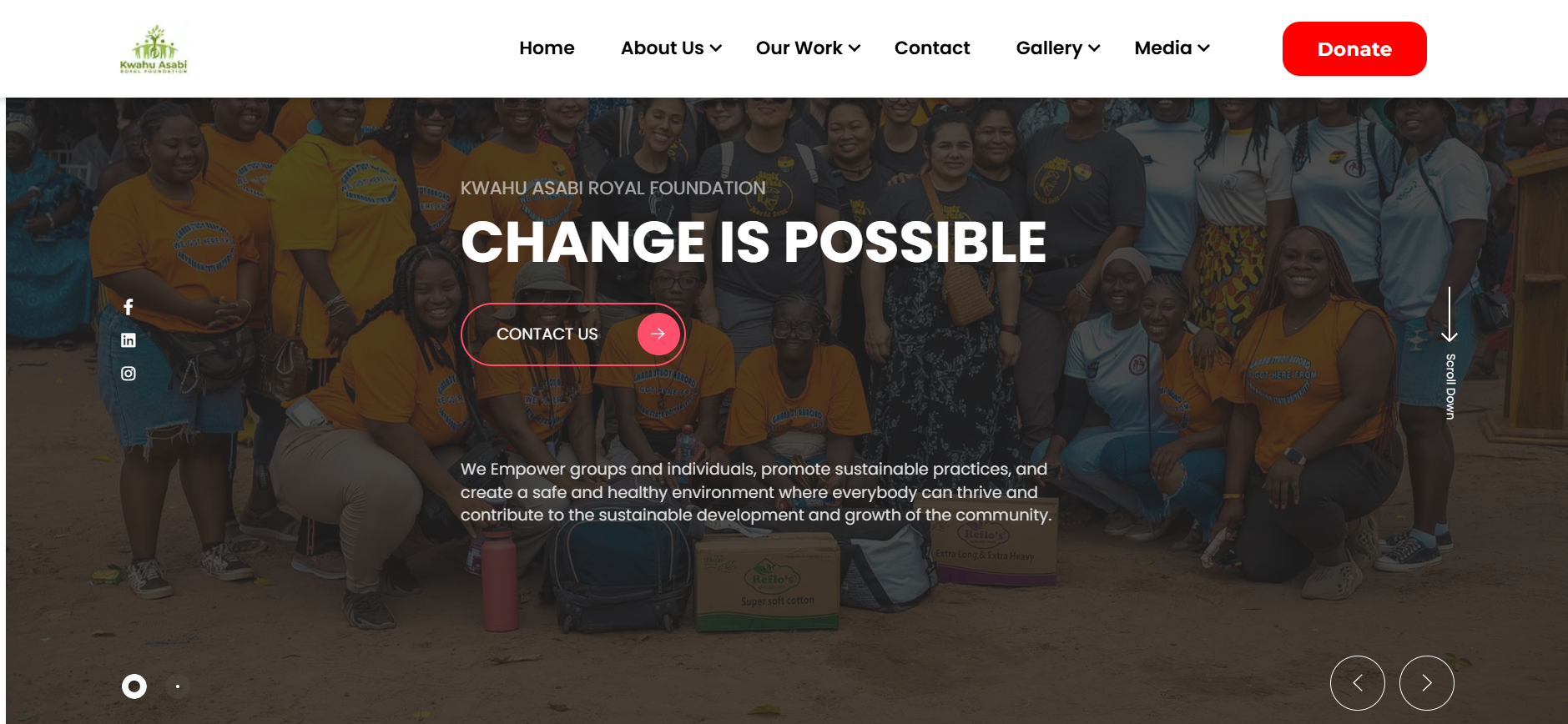 Kwahu Asabi Royal Foundation Website Development Project
